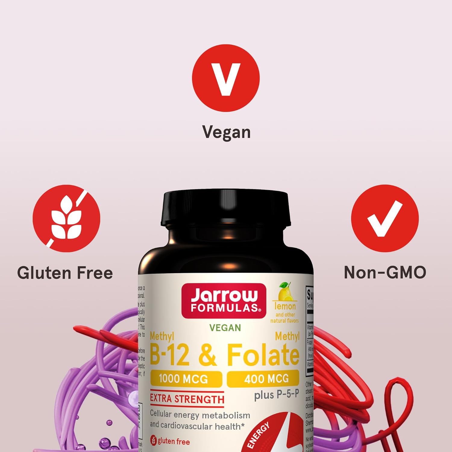 Jarrow Formulas Methyl B-12 1000 Mcg and Methyl Folate 400 Mcg - Galeri