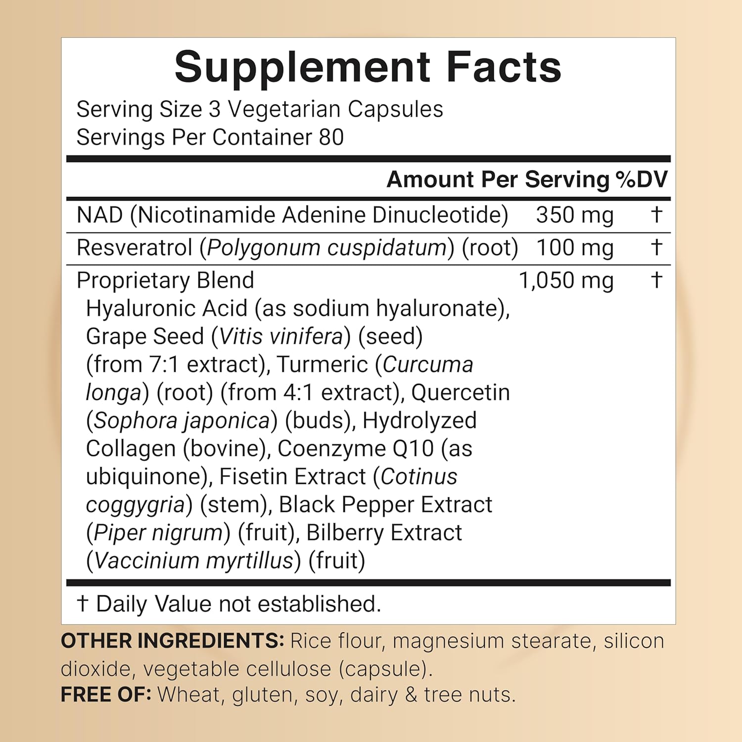 NatureBell NAD+ 11-in-1 Complex 1,500 mg NMN Alternative Resveratrol CoQ10 Hyaluronic Acid, Fisetin 240 Veggie Caps - Galeri