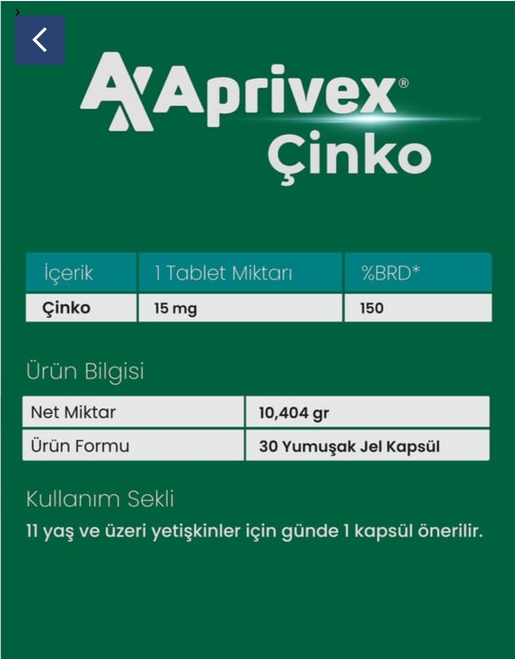 Aprivex Cinko 30 Yumusak Kapsul - Galeri