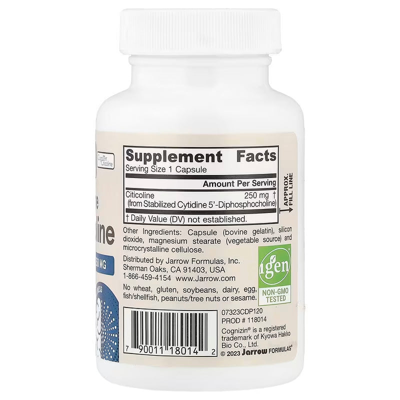 Jarrow Formulas Citicoline CDP Choline brain Cognizin Citicoline 250 mg 120 Capsules - Galeri