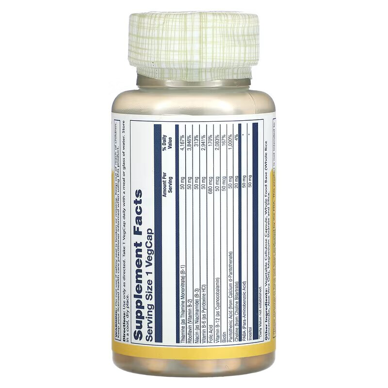 Solaray, Vitamin B-Complex, 50 mg, 50 VegCaps - Galeri