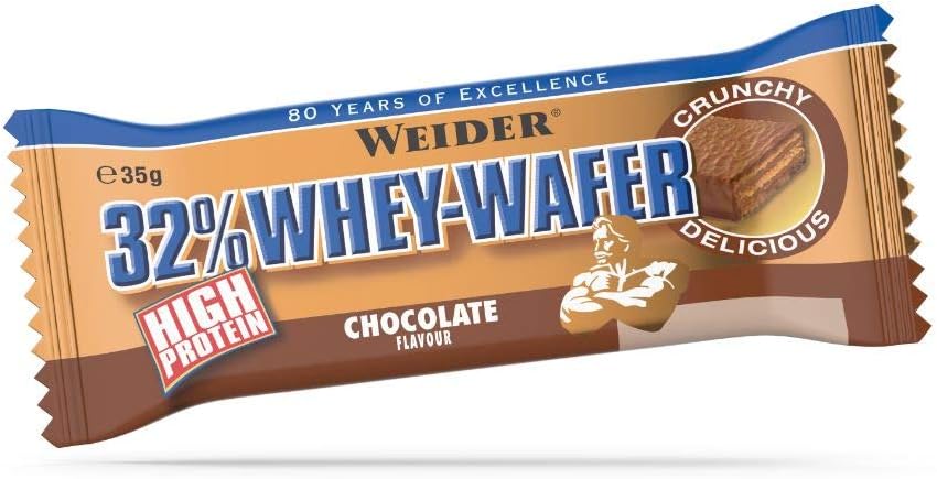 Weider Chocolate 35g Whey Wafer Bar - Pack of 12X35 Bars - Galeri