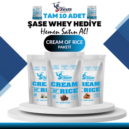 ZEUS Nutrition  CREAM OF RICE 1000G 3'lü Paket ( 10ADET ŞASE WHEY HEDİYE )