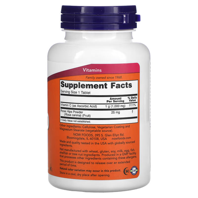 NOW Foods C-1000 Ascorbic Acid Rose Hips Kuşburnu 100 Tablet - Galeri