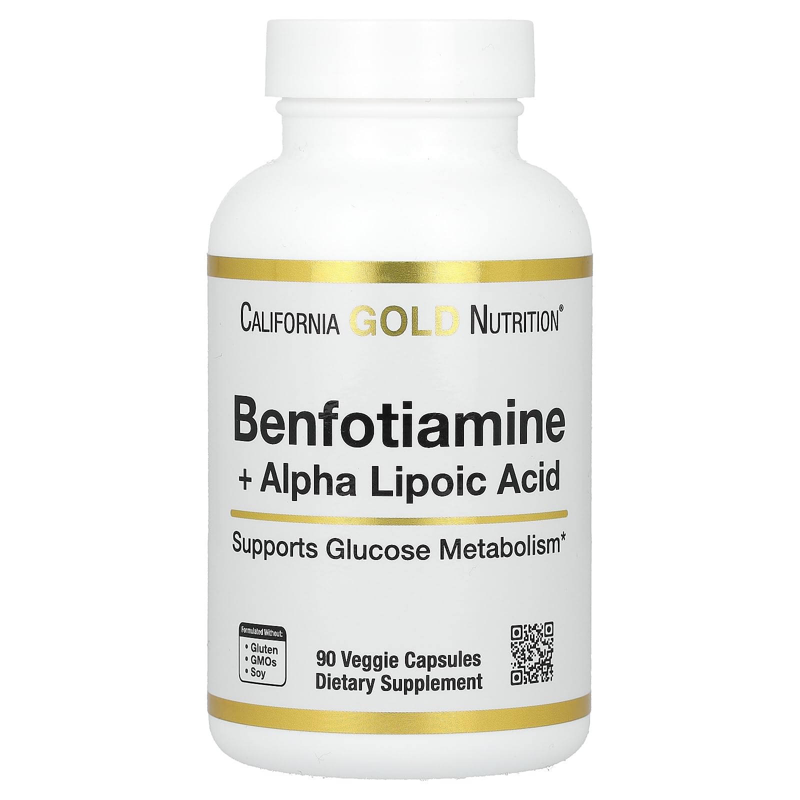 California Gold Nutrition, Benfotiamine + Alpha Lipoic Acid + Leucine Losin 90 Vegetarian Capsules