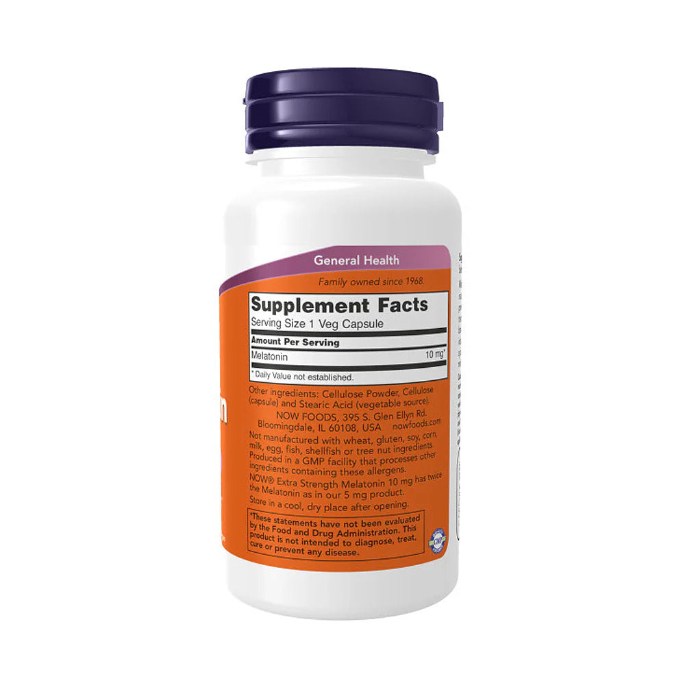 Now Foods Extra Melatonin 10 mg, 100 Veg Caps - Galeri
