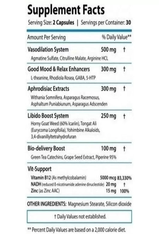 Revange TEST Erection Agmatine sulfate Gaba Asparagus Tongkat Ali Nadh Rhodiola Rosea 60 caps - Galeri