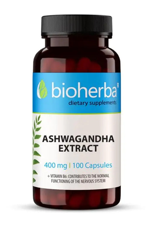 Bioherba Ashwagandha 400 mg – 100 Capsules High-Strength Root Extract for Daily Support – 1600 mg Daily Serving
