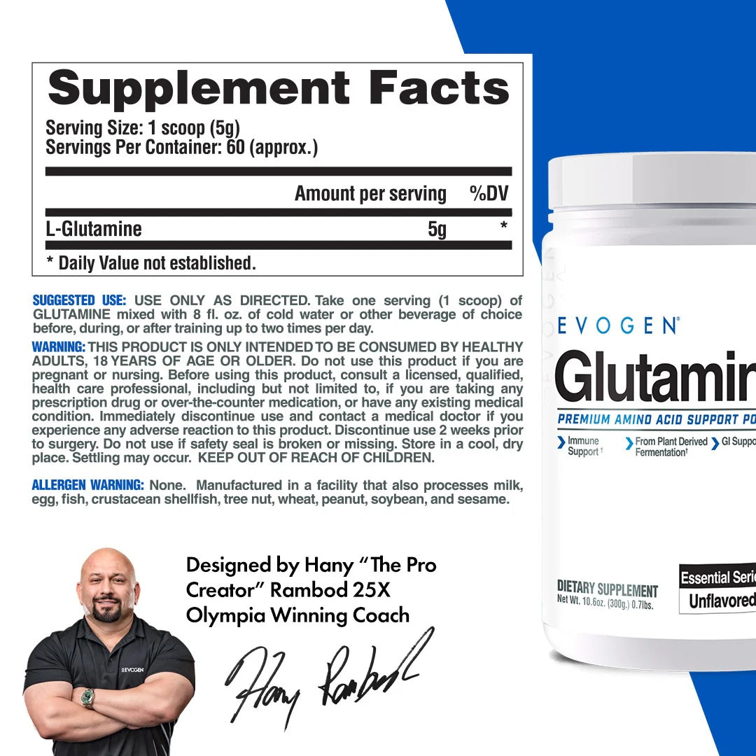 Evogen Nutrition Glutamine Recovery Amino Acid Supports Muscle Recovery 300 g - Galeri