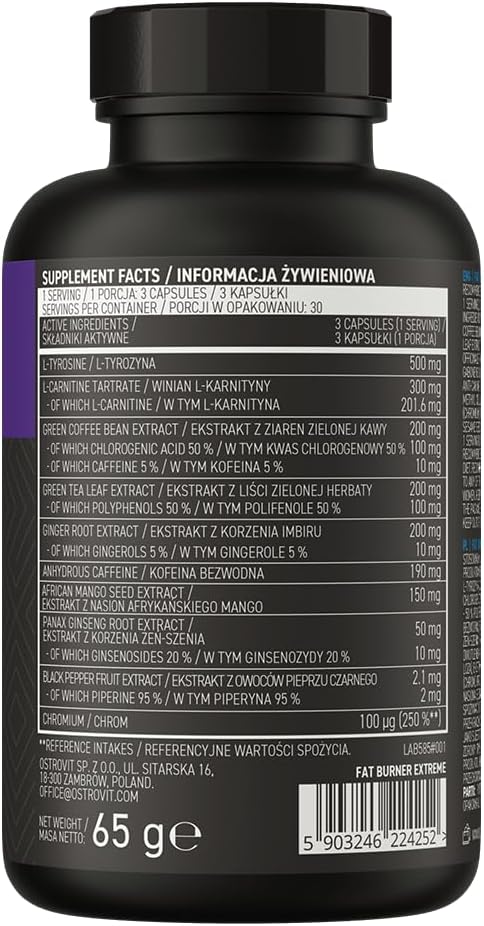 OstroVit Fat Burner+L Carnitine eXtreme 90 capsules - Galeri