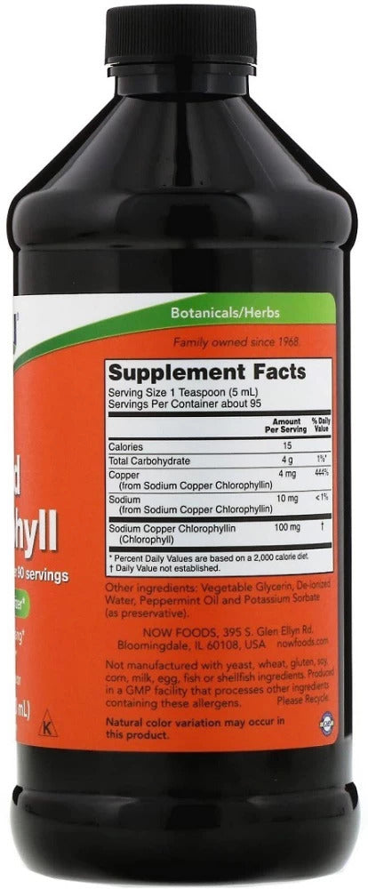 NOW Foods, Liquid Chlorophyll, Mint , 16 fl oz (473 ml) - Galeri