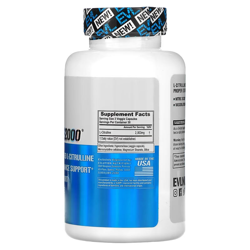 EVLution Nutrition L-Citrulline 2000 90 Veggie Caps - Galeri