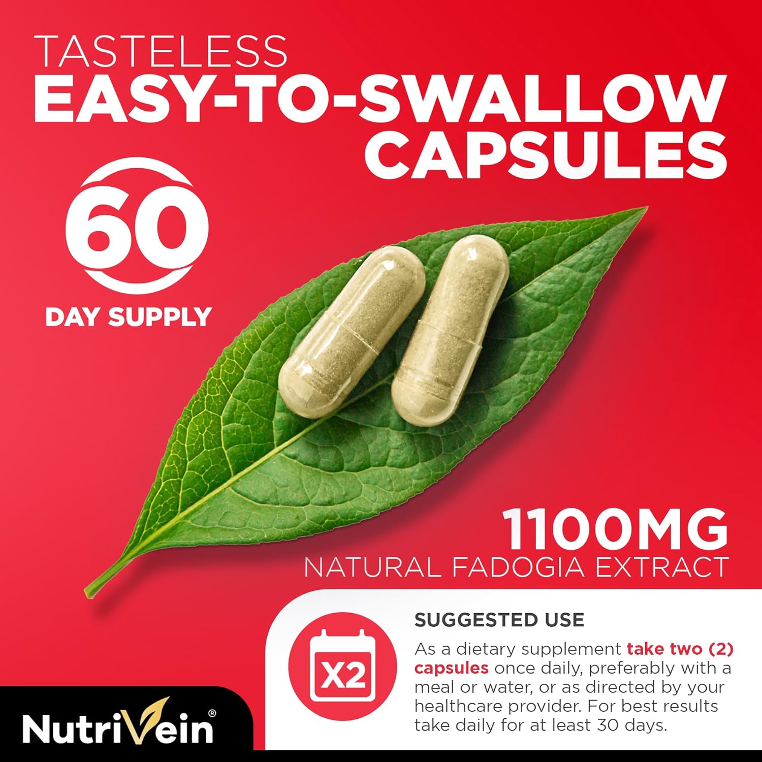 Nutrivein Premium Fadogia Agrestis and Tongkat Ali with Turkesterone - 1100 mg - 120 Caps Strength, & Recovery for Men & Women - Galeri