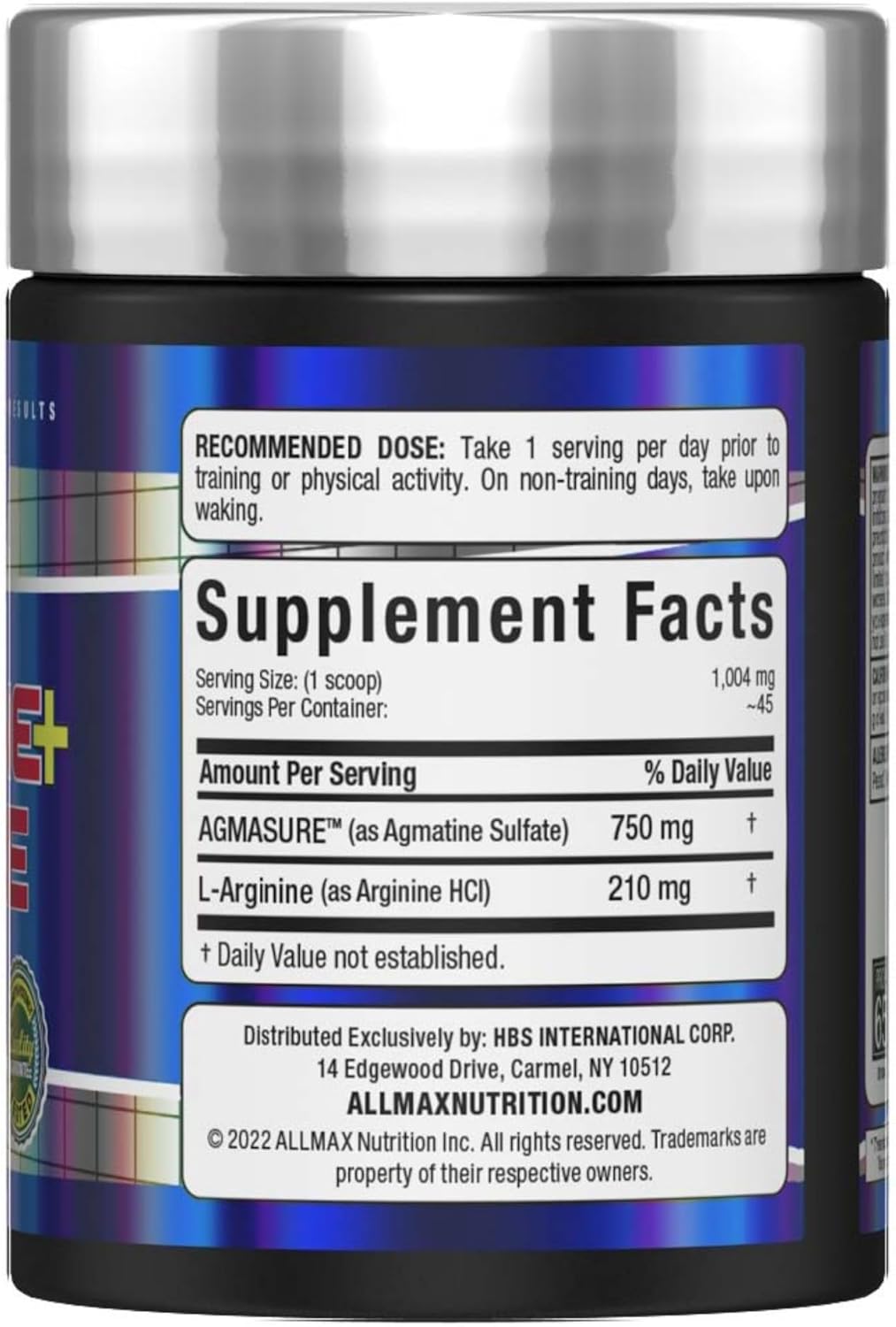 ALLMAX Nutrition Agmatine Sulfate Arginine Hcl Powder 34g - Galeri