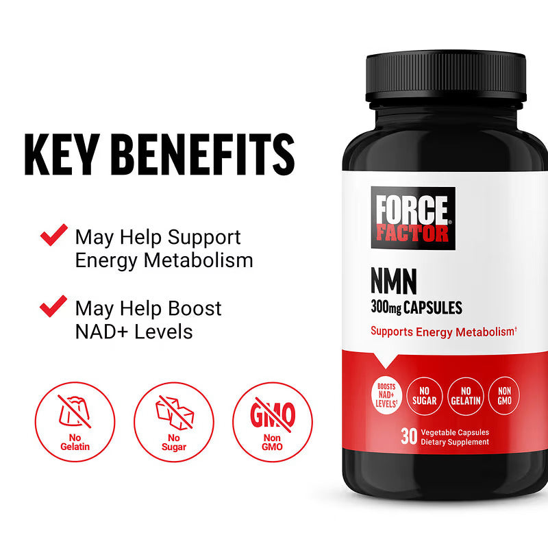 Force Factor, NMN, 300 mg , 30 Vegetable Caps - Galeri