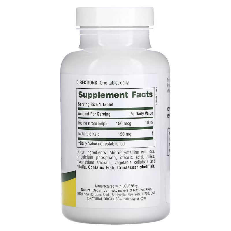 NaturesPlus Icelandic Kelp, Thyroid Support  300 Tablet - Galeri