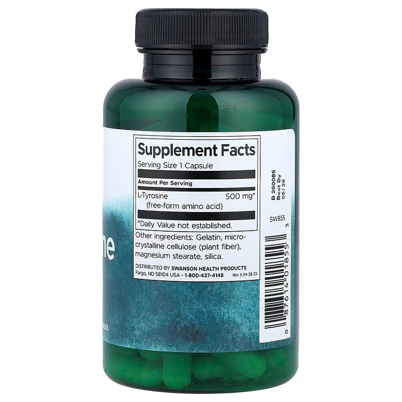Swanson L-Tyrosine Stress Support 500 mg 100 Caps - Galeri