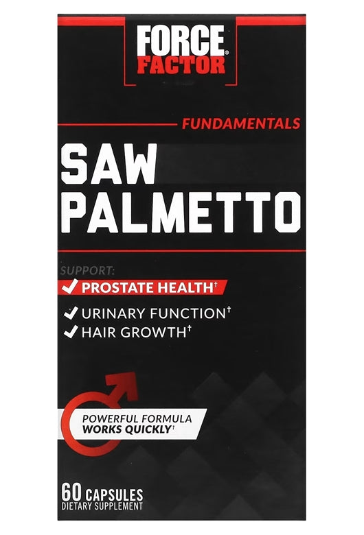 Force Factor Saw Palmetto for Men, Prostate Supplement for Men to Support Urinary Function, Prostate Relief & Hair Growth, with BioPerine for Superior Absorption, 60 Capsule