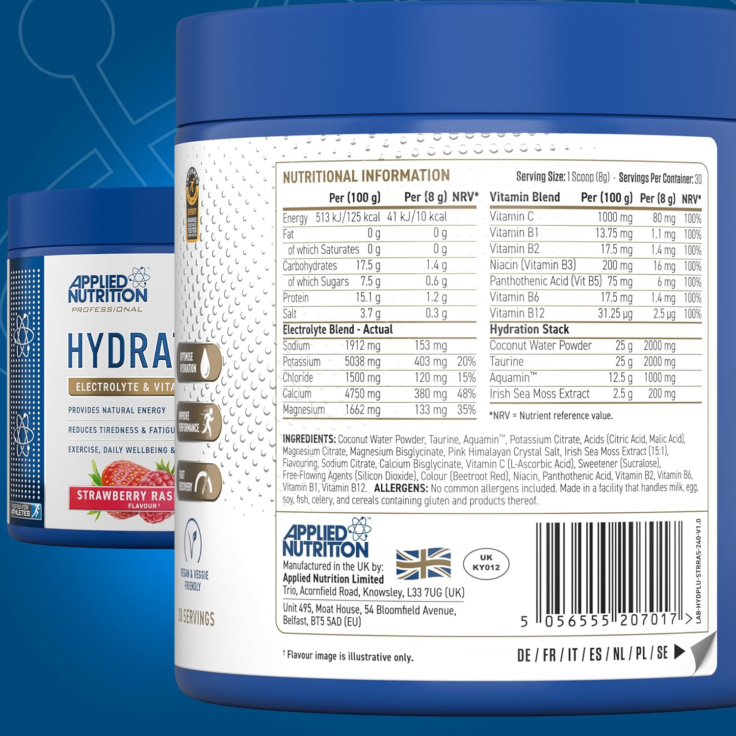 Applied Nutrition Hydration+Electrolytes and Vitamin Sugar-Free Hydration Energy Recovery and Electrolyte - Galeri