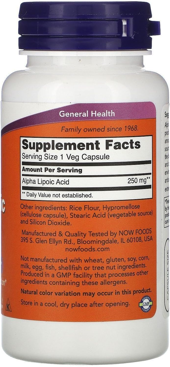 Now Foods Alpha Lipoic Acid Glutathione Support 250mg 60 Caps - Galeri