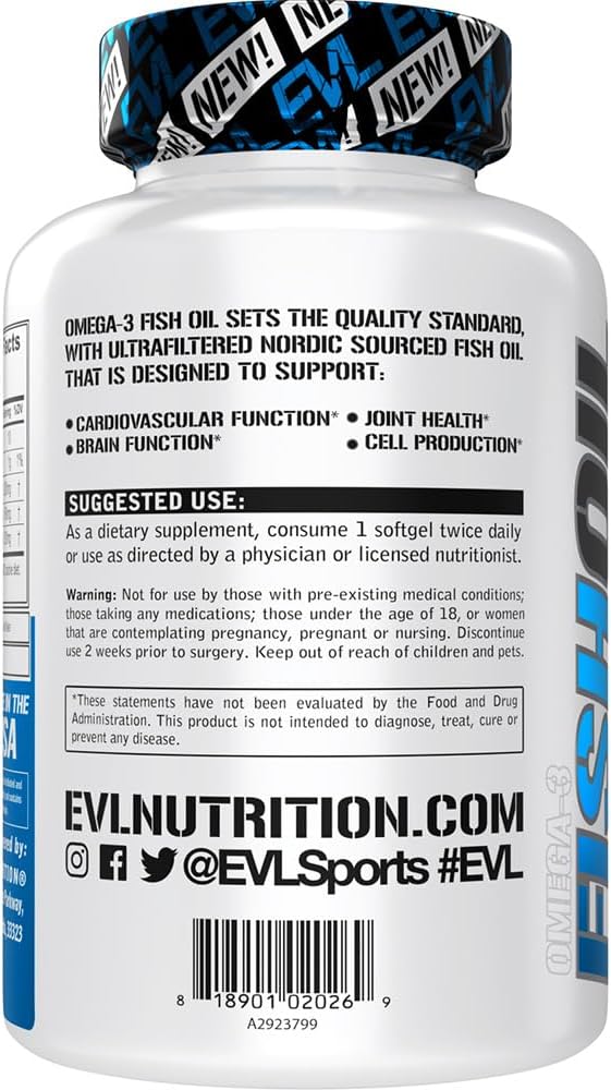Evlution Nutrition Triple Strength Omega 3 Fish Oil  120 Softgels - Galeri