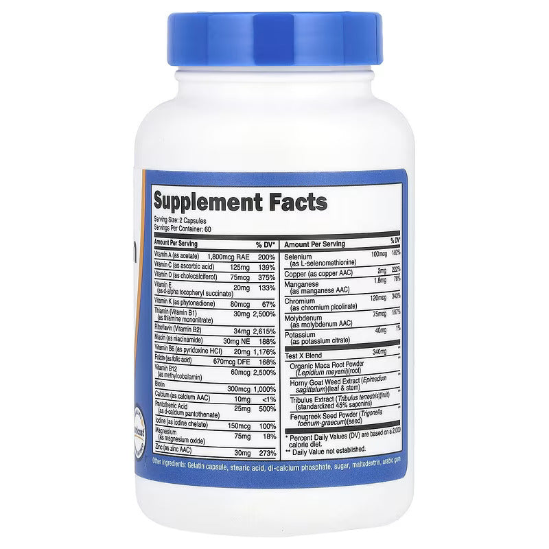 Nutricost Multivitamin For Men Test Booster X Blen (Tribulus+Horny Goat+Fenugreek) 120 Capsules - Galeri