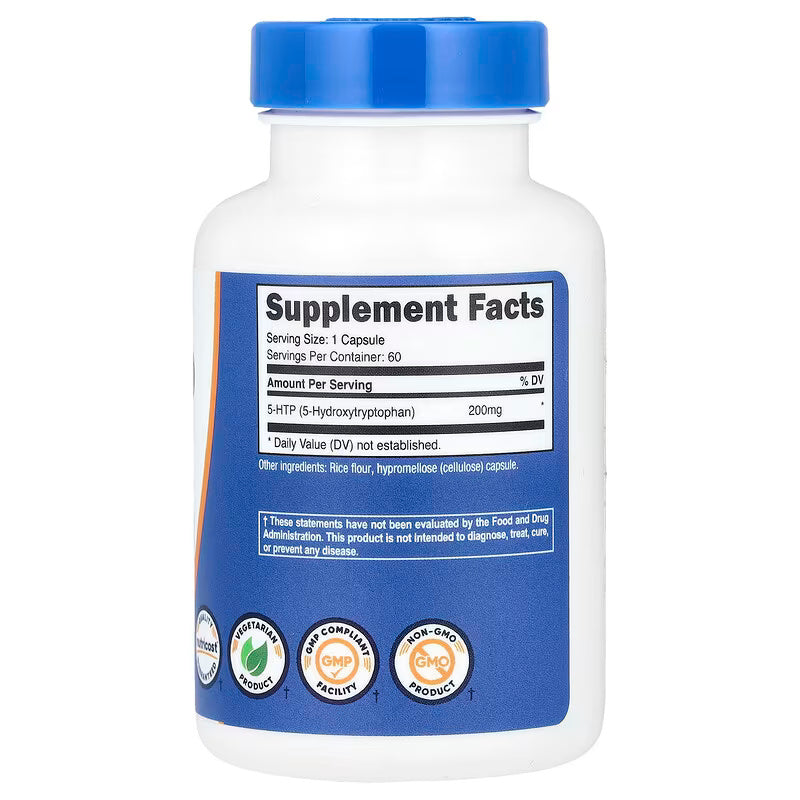 Nutricost 5-HTP 5-Hydroxytryptophan 200 mg  60 Capsules - Galeri