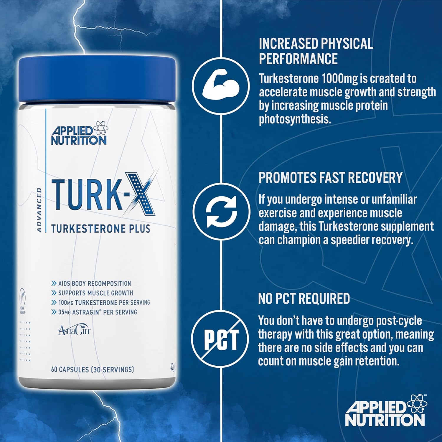 Applied Nutrition Turk-X | Turkesterone Plus Gh 1000 mg 60 Caps - Galeri