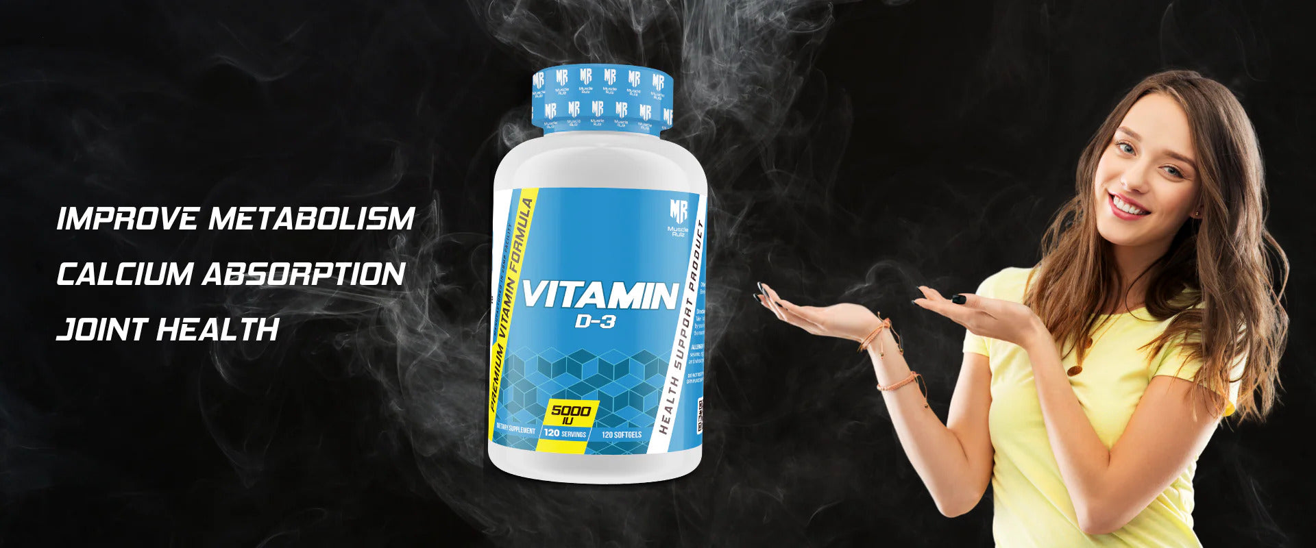 Muscle Rulz Vitamin D3 5000 120 Soft Gels - Galeri