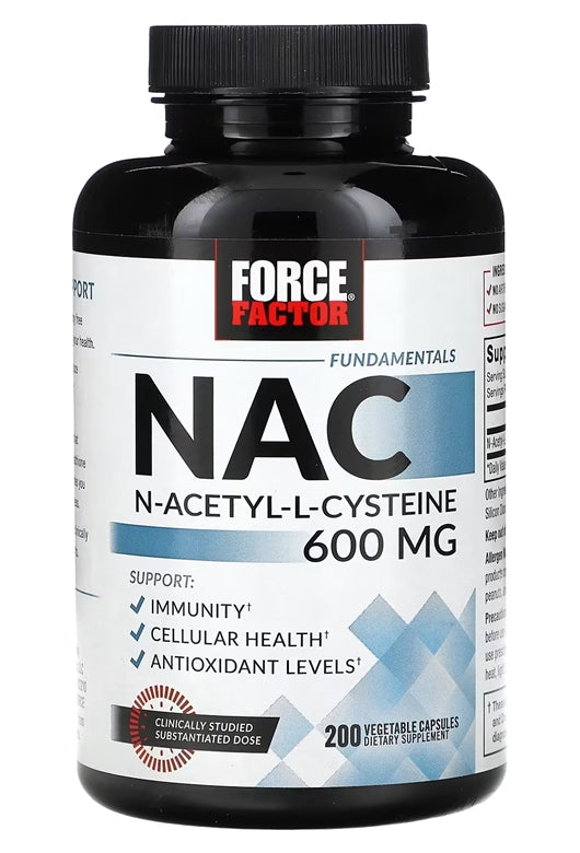 FORCE FACTOR NAC 600 mg N-Acetyl Cysteine for Liver Health Immune Support & Antioxidant 200 Caps - Galeri