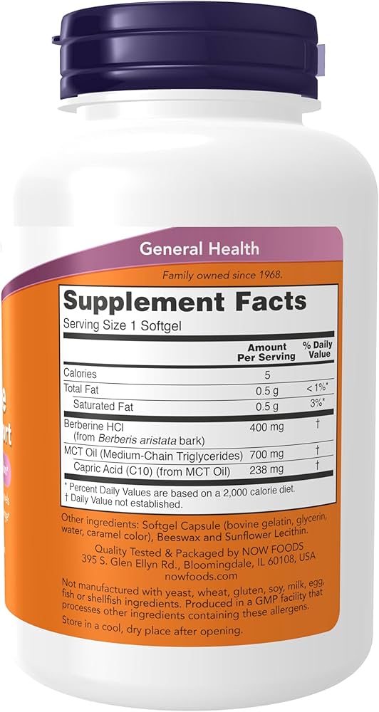 NOW Foods, Berberine Glucose Support, 90 Softgels - Galeri