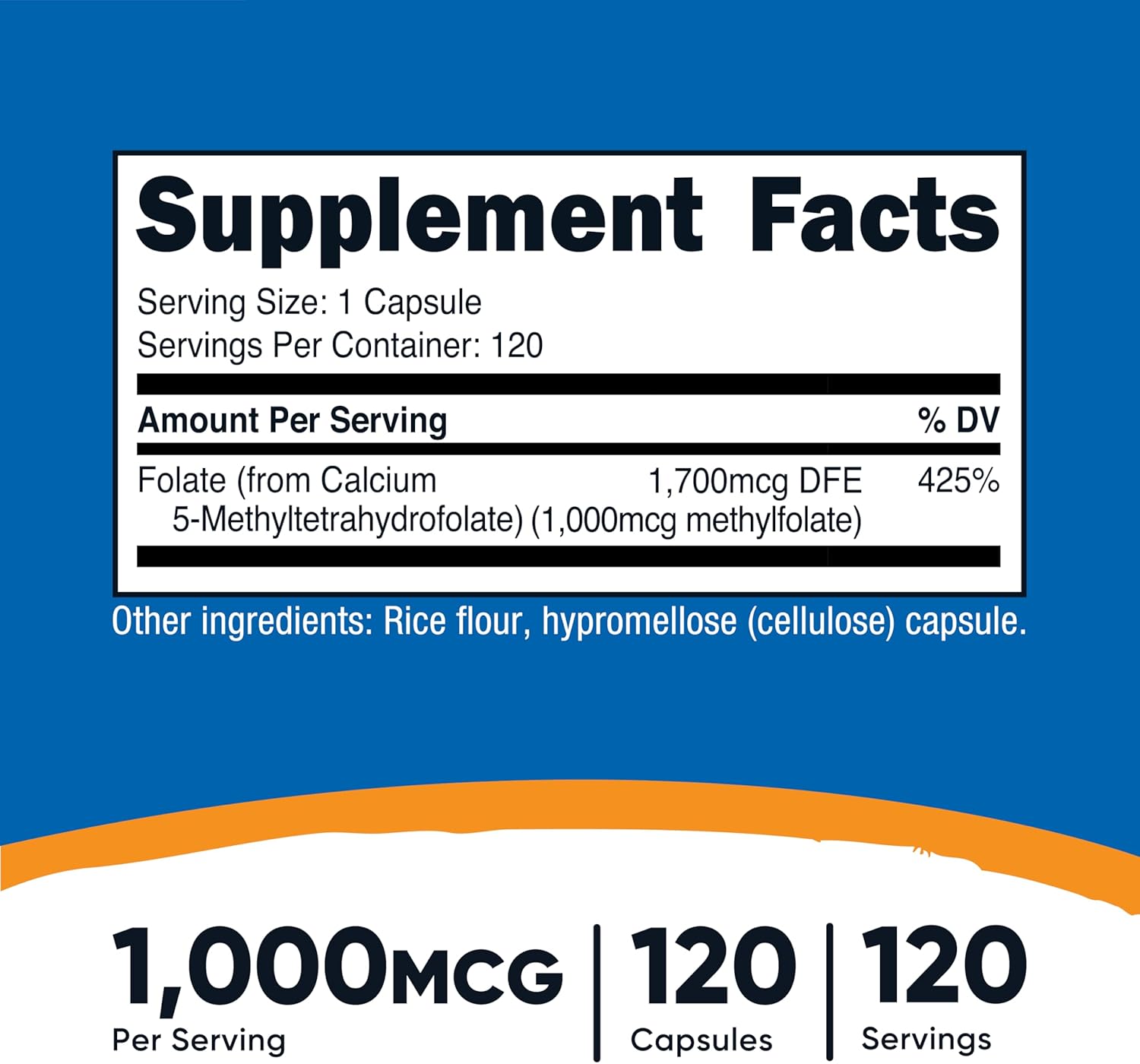 Nutricost Methylfolate Women's Health 1000mcg 120 Vegetarian Caps - Galeri