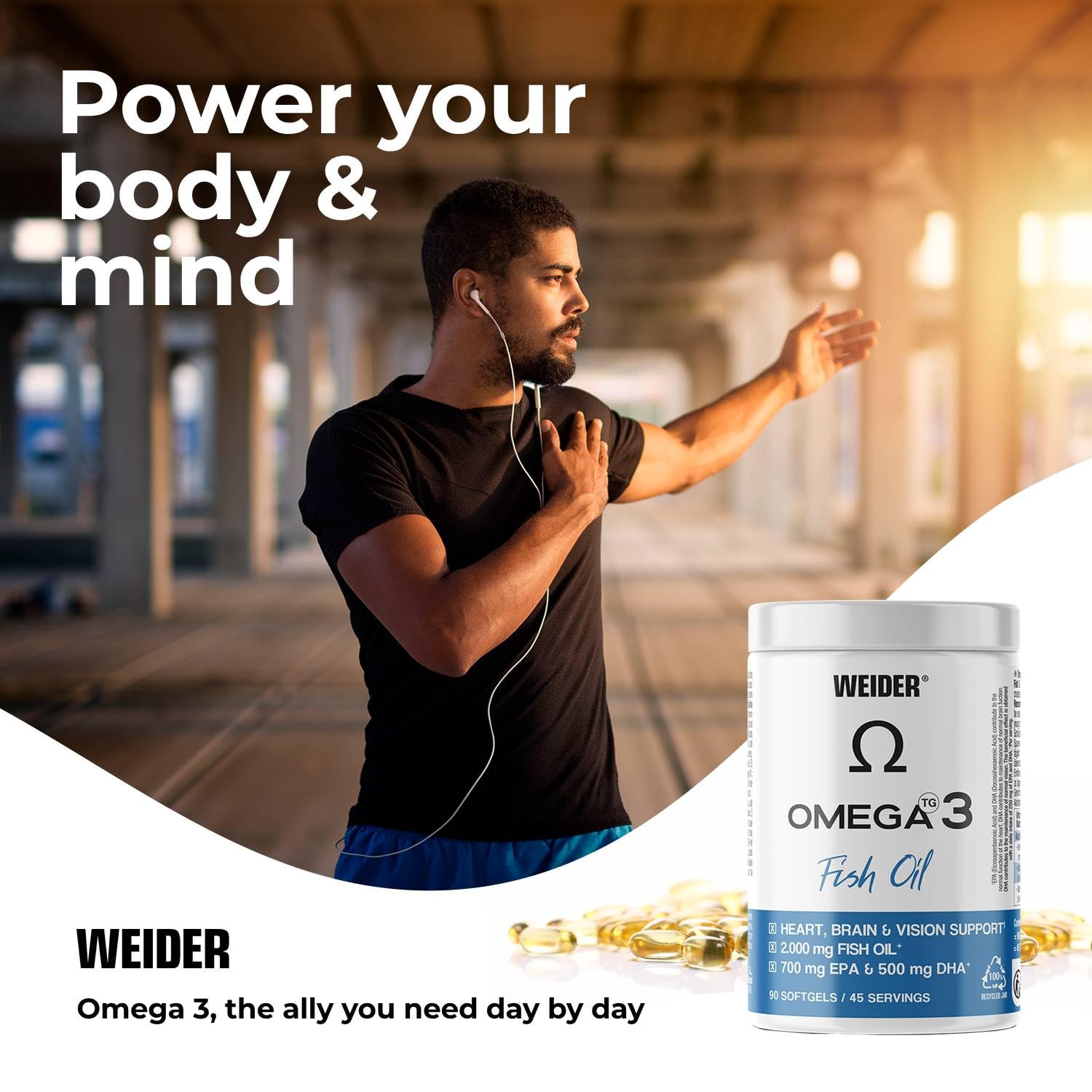 Weider Omega Fish oil Balık yağı 3 2000 mg 90 Softgels - Galeri