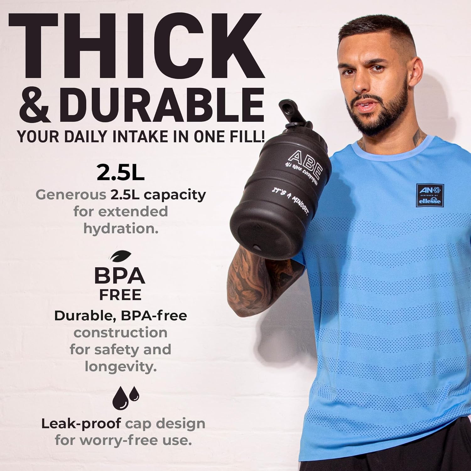 Applied Nutrition Hydration ABE Jug – 2.5L High Capacity Water Damacana Bottle - Galeri