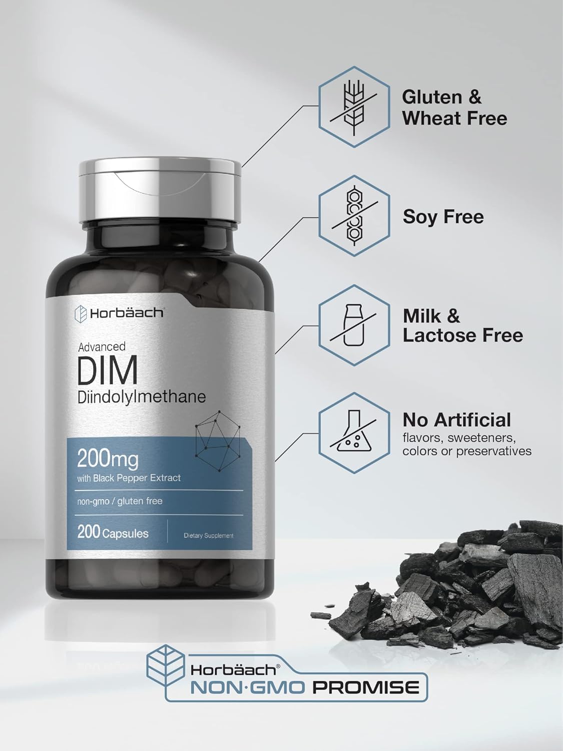 Horbäach DIM Diindolylmethane Women and Men 200mg 200 Caps - Galeri