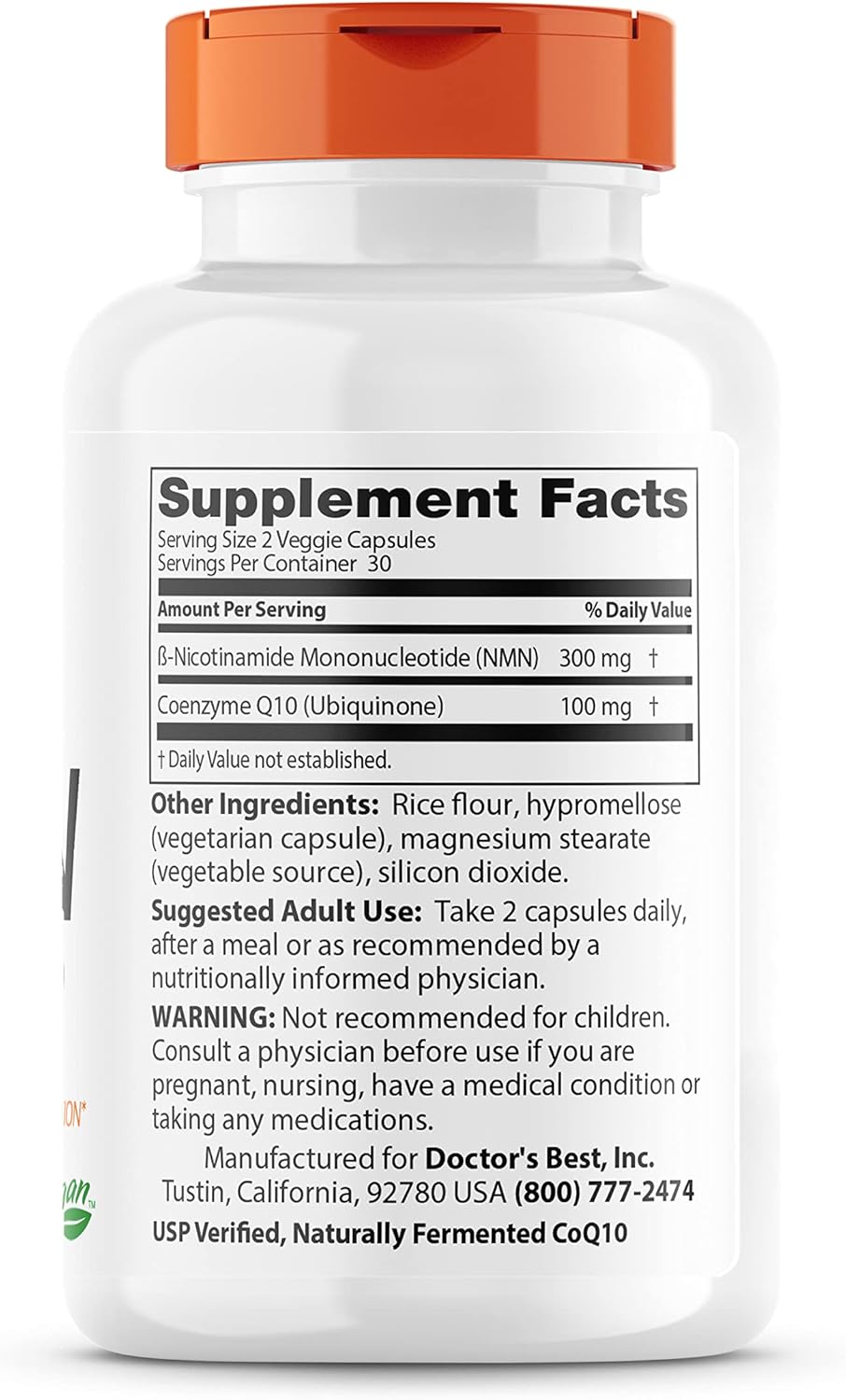 Doctor's BEST NMN + Coenzyme CoQ10 Ubiquinone Nad+ 150mg 60 Veggie Caps - Galeri
