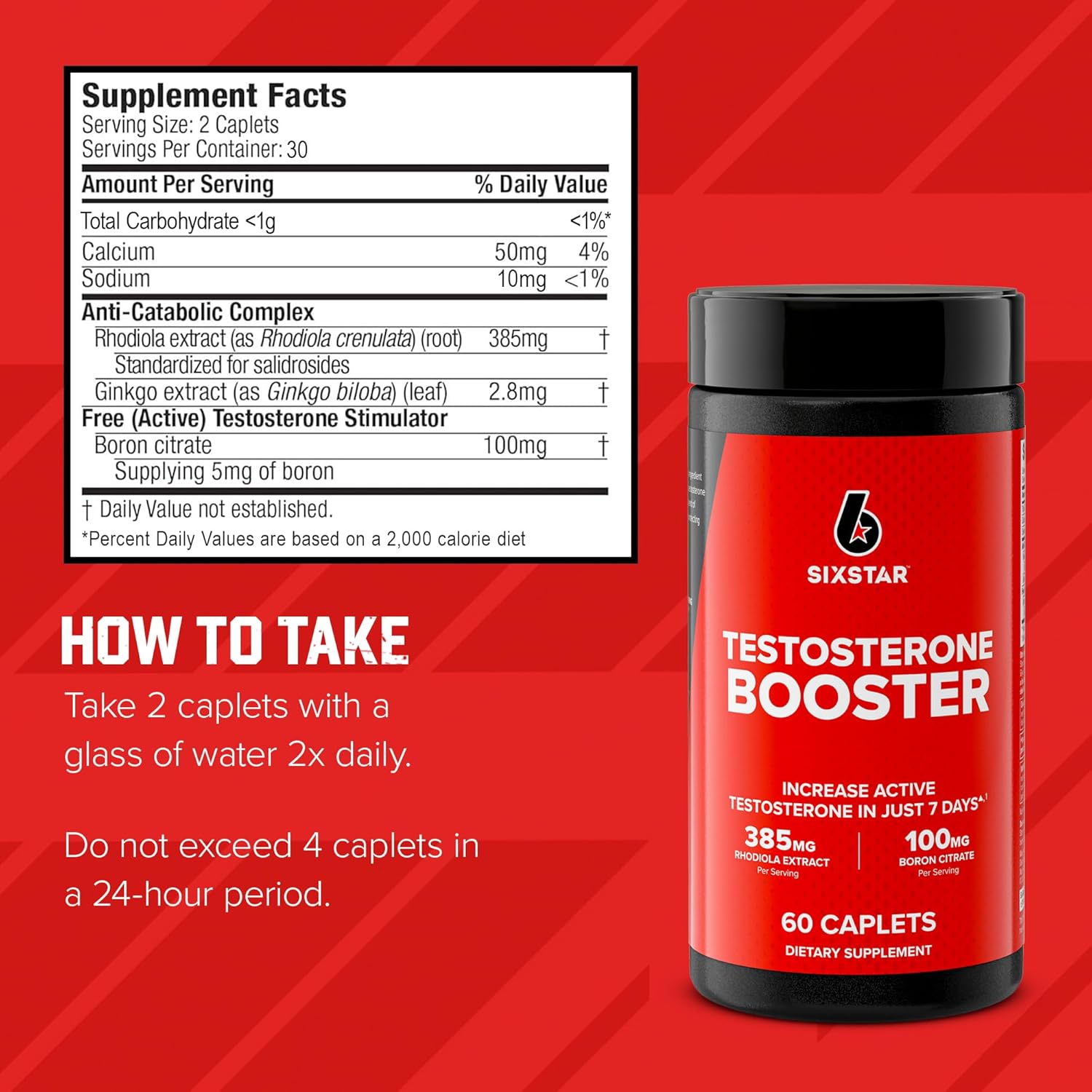 SixStar Elite Series Testosterone Booster 60 Caps - Galeri
