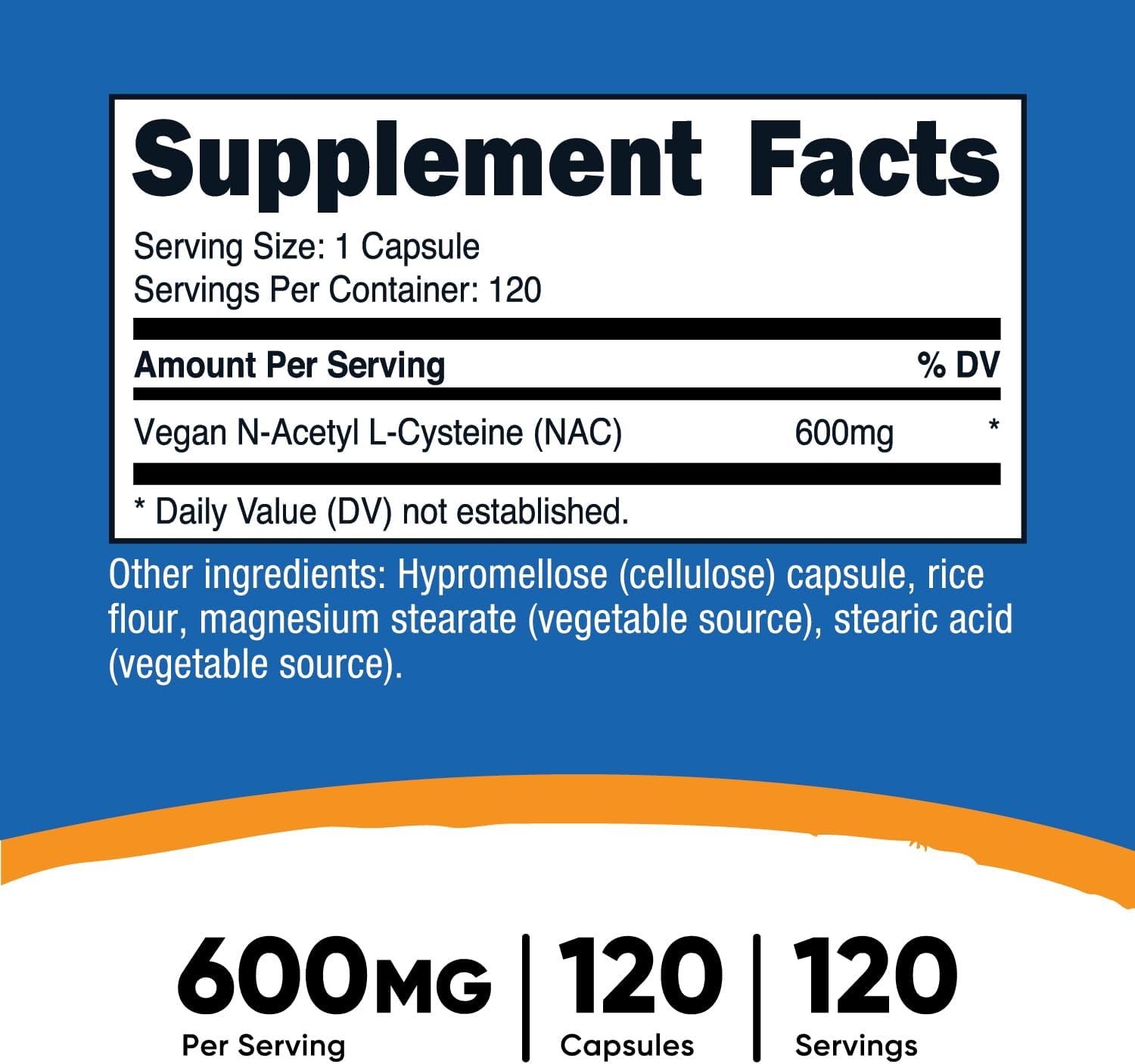 Nutricost Cysteine NAC 600 MG 120 Caps - Galeri