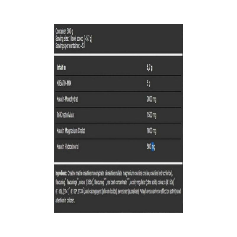 Badass Creatine Monohydrate Matrix Tri-creatine Malate 300 gram 52 servis - Galeri