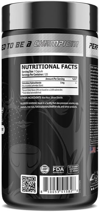 Core Champs Yohimbine 5 MG 120 Caps - By Kai Greene - Galeri