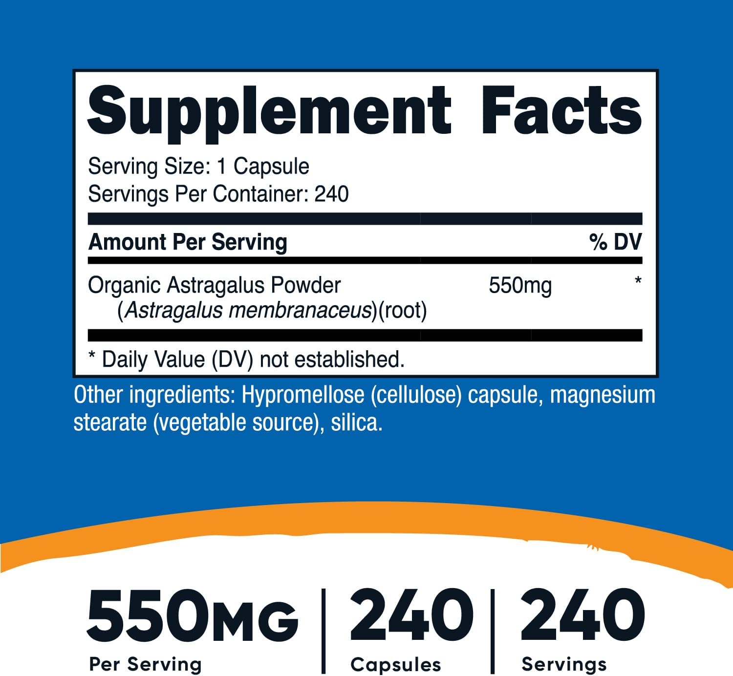 Nutricost Astragalus Membranaceus 550mg, 240 Vegetarian Capsules - Non-GMO and Gluten Free - Galeri