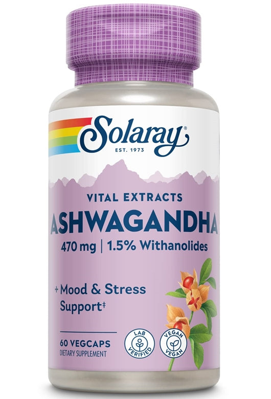 Solaray, Ashwagandha, 470 mg, 60 Vegetarian Capsules - Galeri