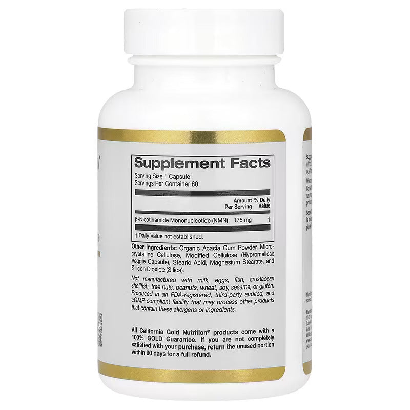 California Gold Nutrition Nmn Nad Öncüsü Nicotinamide Mononucleotide 175 Mg 60 Veggie Capsul - Galeri