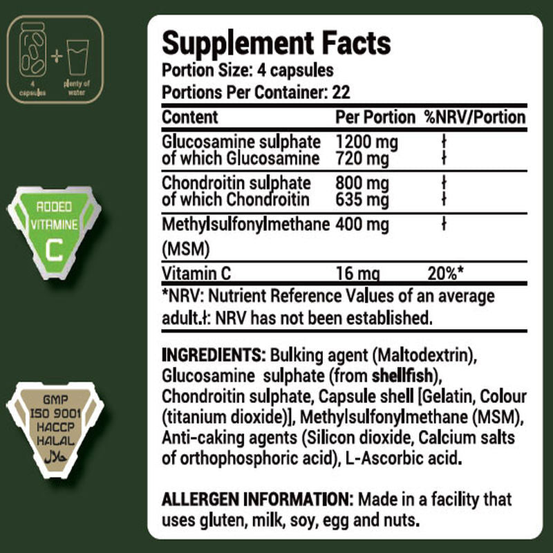 ARMY 1 Joint Support Glucosamine Chondroitin sulphate Msm 90 Caps - Galeri