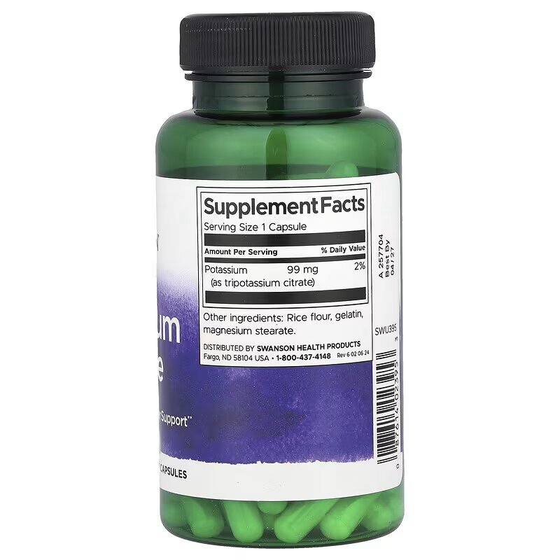 Swanson, Potassium(Potasyum) Citrate 120 Caps - Galeri
