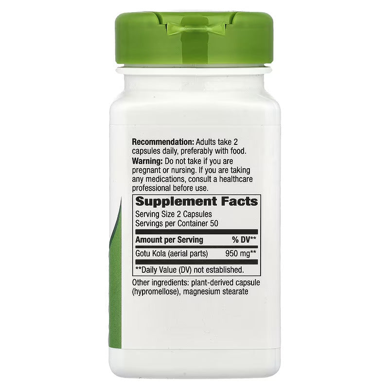 Nature's Way Gotu Kola Herb Longevity & Vitality 100 Vegan Caps - Galeri