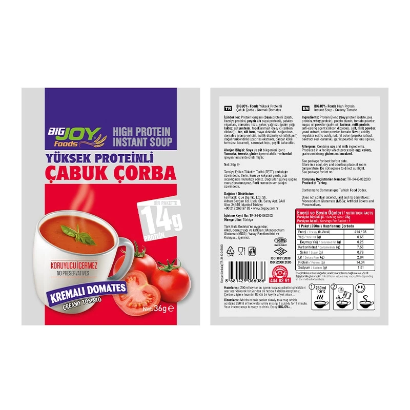 Big Joy Proteinli Çabuk Çorba 30 Gr 12 Adet - Galeri