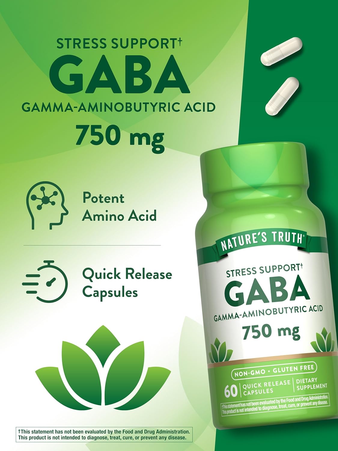Nature's Truth Gaba 750 mg 60 caps - Galeri