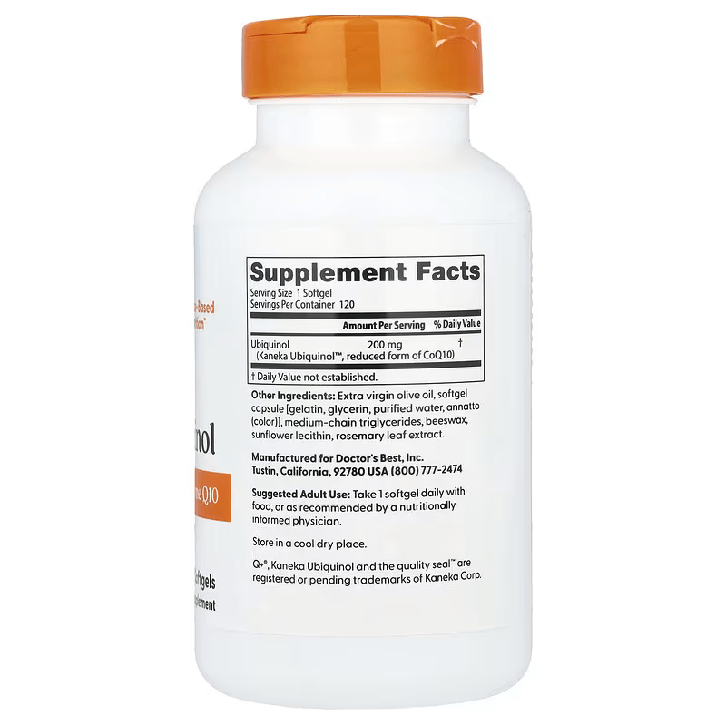Doctor's Best Kaneka Ubiquinol  Coenzyme Coq10 Q10 200 mg 120 Softgels - Galeri
