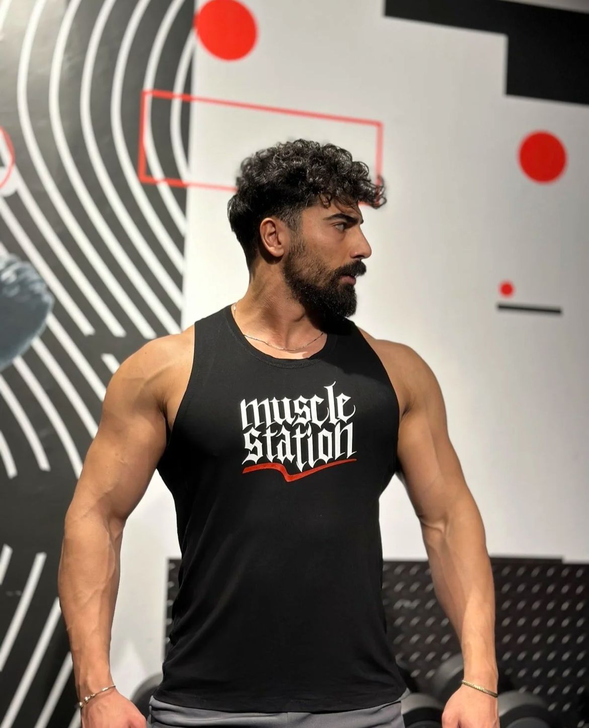 Muscle Station Street Gym Workout Atlet Siyah